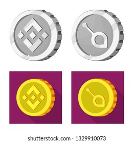 Vector illustration of cryptocurrency and coin symbol. Set of cryptocurrency and crypto stock vector illustration.