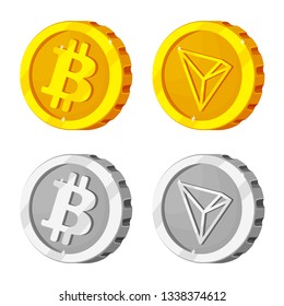 Vector illustration of cryptocurrency and coin symbol. Set of cryptocurrency and crypto stock symbol for web.