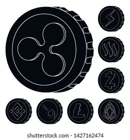 Vector illustration of cryptocurrency and coin symbol. Collection of cryptocurrency and crypto stock vector illustration.