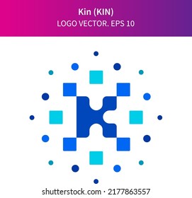 Vector illustration of cryptocurrency Kin (KIN) icon on isolated white background