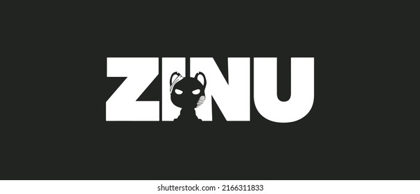 vector illustration of cryptocurrency Zombie Inu coin logo. ZINU Token  icon with typography symbol on isolated background.