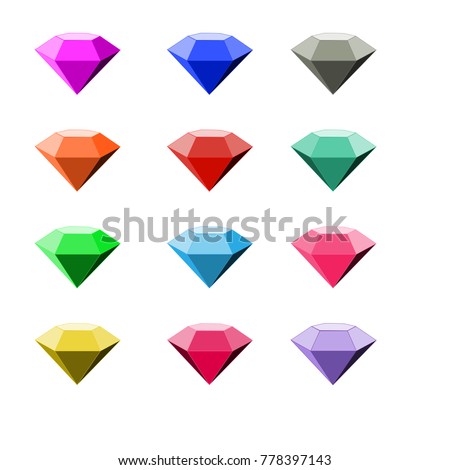 Vector Illustration of Crystal icons for Design, Website, Background, Banner. Memphis Style Jewel Element Template