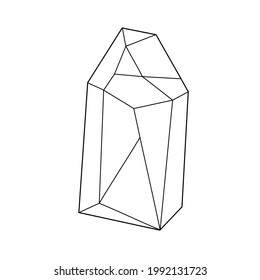 Vector illustration crystal. Magic rock, Boho style. Trendy logo design, abstract symbol