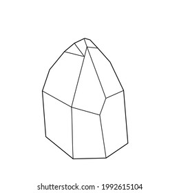 Cristal de ilustración vectorial. Rock mágico, estilo Boho. Diseño de logotipo de moda, símbolo abstracto