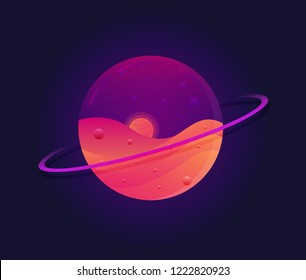 	
Vector illustration of crystal planet with liquid content vector image. Other planet from different galaxy concept illustration. Eps 10