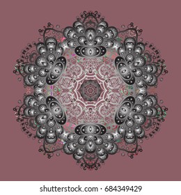 Vector illustration. Crystal snowflake in colors on colorful background.