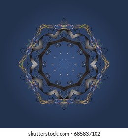 Vector illustration. Crystal snowflake in colors on colorful background.