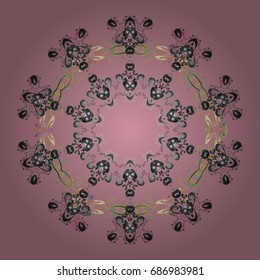 Vector illustration. Crystal snowflake in colors on colorful background.