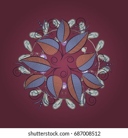 Vector illustration. Crystal snowflake in colors on colored background.