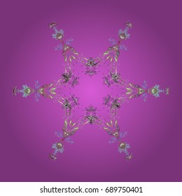 Vector illustration. Crystal snowflake in colors on colorful background.