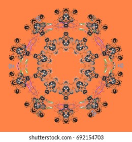 Vector illustration. Crystal snowflake in colors on colorful background.