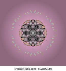Vector illustration. Crystal snowflake in colors on colorful background.