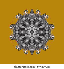 Vector illustration. Crystal snowflake in colors on colored background.