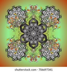 Vector illustration. Crystal snowflake in colors on colored background.