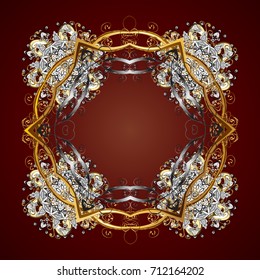 Vector illustration. Crystal snowflake in colors on background.