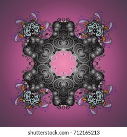 Vector illustration. Crystal snowflake in colors on background.