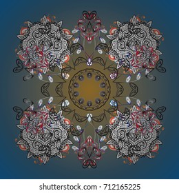 Vector illustration. Crystal snowflake in colors on background.