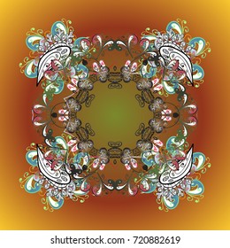 Vector illustration. crystal snowflake in colors on background.