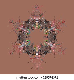Vector illustration. crystal snowflake in colors on colorful background.