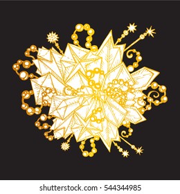 Vector illustration, crystals and beads. Precious stones and pearls. Printing on T-shirts, covers, fabrics and souvenirs. Fashion and beauty, charms and accessories. Jewelry for girls.