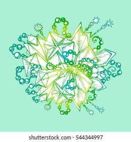 Vector illustration, crystals and beads. Precious stones and pearls. Printing on T-shirts, covers, fabrics and souvenirs. Fashion and beauty, charms and accessories. Jewelry for girls.