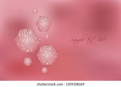 Vector illustration of Crystals on a pink background.