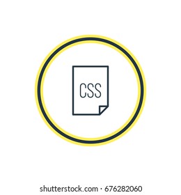 Vector Illustration Of Css Outline. Beautiful Document Element Also Can Be Used As Style Element.