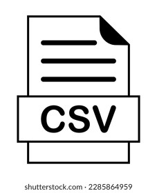 vector illustration of CSV file document icon on white background