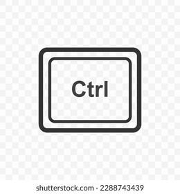 Vector illustration of Ctrl icon in dark color and transparent background(PNG). Keyboard shortcut button.