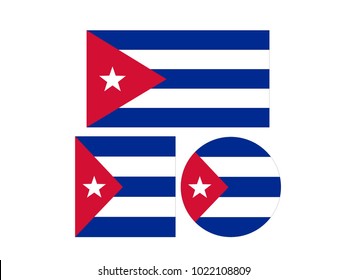 vector illustration of Cuba flags