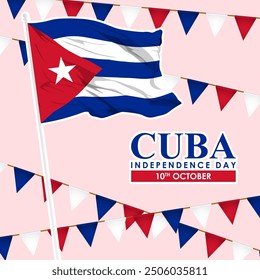 Vector illustration of Cuba Independence Day social media feed template