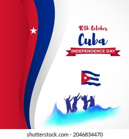 vector illustration for Cuba independence day-10 october