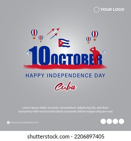 vector illustration for Cuba independence day-10 October