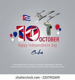 vector illustration for Cuba independence day-10 October