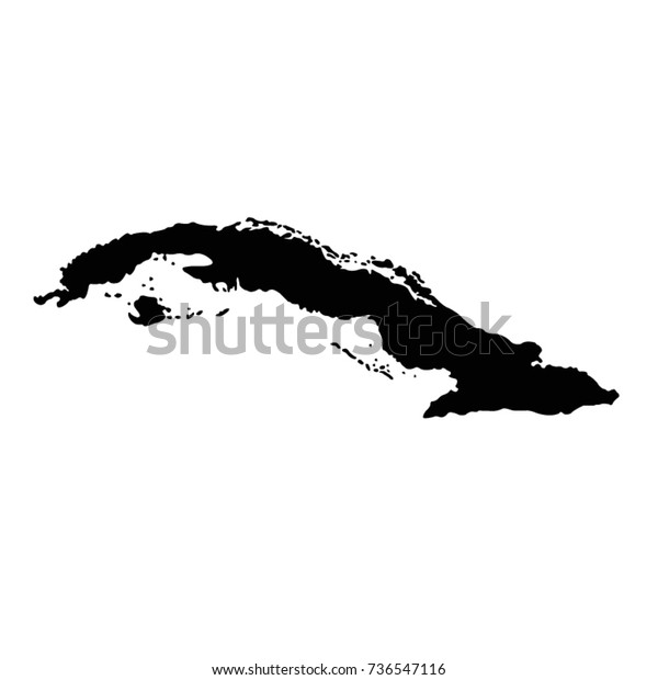 Vector Illustration Cuba Map Stock Vector (Royalty Free) 736547116 ...