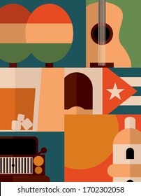 ilustración vectorial de símbolos cuba