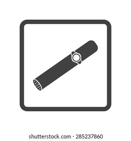 Vector illustration of cuban cigar icon. Black isolated on white background. 