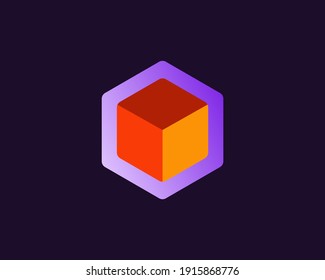 vector illustration of cube 3d logo. with modern style.