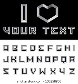 Vector illustration of cube alphabet.