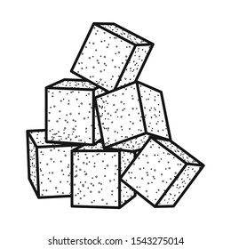 Vector illustration of cube and cane icon. Web element of cube and sugar stock vector illustration.
