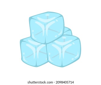 ilustración vectorial del icono de hielo del cubo sobre fondo blanco
