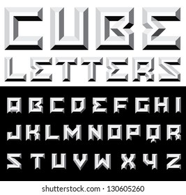 Vector illustration of cube letters.