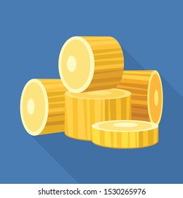 Vector illustration of cube and sugar sign. Graphic of cube and brown vector icon for stock.