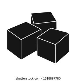 Vector illustration of cube and sugar symbol. Graphic of cube and ingredient vector icon for stock.