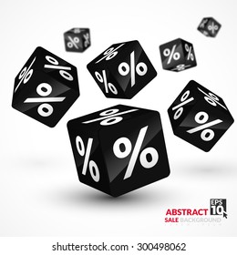 Vector illustration of cubes with volume on the topic of sales and discounts.