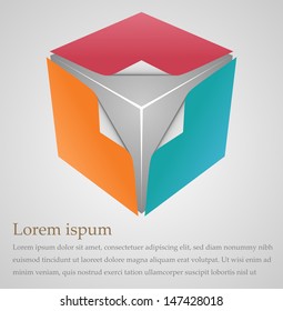 Vector illustration of cubical design element