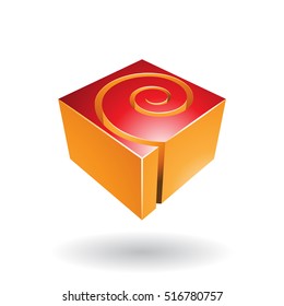Vector Illustration of a Cubical Spiral Shape Abstract Icon isolated on a white background