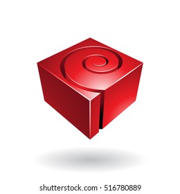 Vector Illustration of a Cubical Spiral Shape Abstract Icon isolated on a white background
