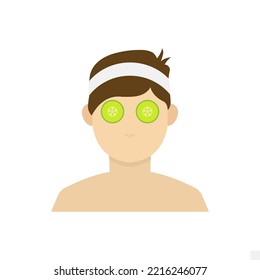 Vector illustration of Cucumber eye care icon sign and symbol. colored man icons for website design .Simple design on transparent background (PNG).
