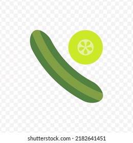 Vector illustration of Cucumber icon sign and symbol. colored icons for website design .Simple design on transparent background (PNG).